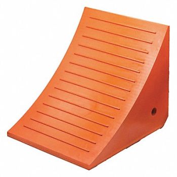 CHECKERS Wheel Chock 17 D 14 H 14 W Orange, 437T73