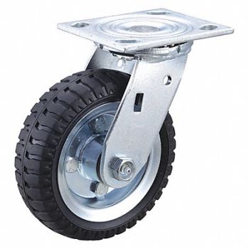GRAINGER APPROVED Flat-Free Plate Caster Swivel 250 lb., 437V23