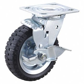 GRAINGER APPROVED Flat-Free Plate Caster Swivel 250 lb., 437V24