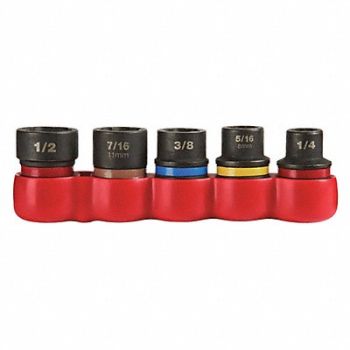 MILWAUKEE Impct Skt St Steel Natural 1/4 to 1/2 in, 437V32