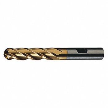 CLEVELAND Ball End Mill Single End 1-1/4 HSS, 438C24