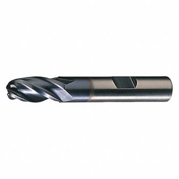 CLEVELAND Ball End Mill Single End 5/16 HSS, 438C25