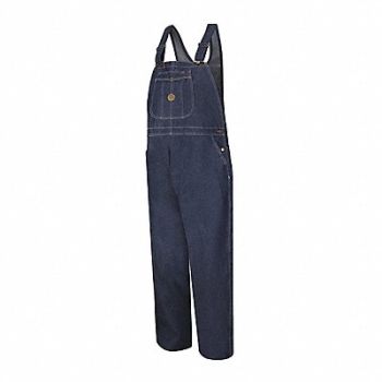 RED KAP 6B10Dn0 Indigo Denim Bib Overall, 43A585