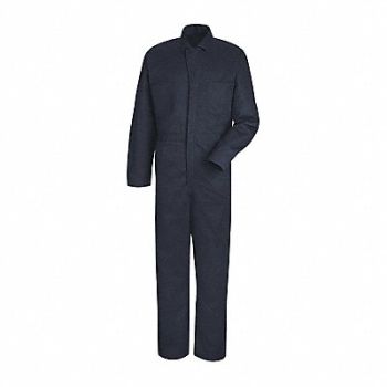 RED KAP Navy Cotton Coveralls, 43A640