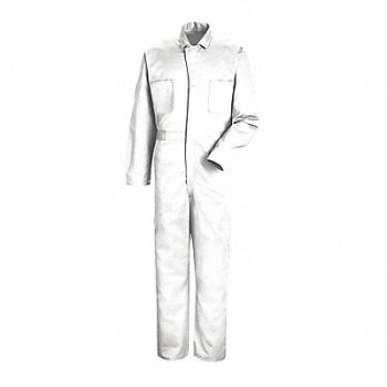 RED KAP White Cotton Coveralls, 43A677