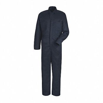 RED KAP Mens Button Front Cotton Coverall, 43A707