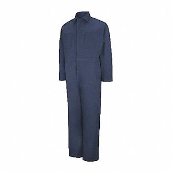 RED KAP Mns Ls Navy Action Back Coverall, 43C027