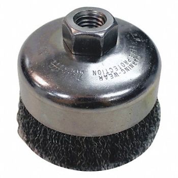 MAKITA Cup Brush Crimped Wire 1/64 Brush Dia, 55FC79