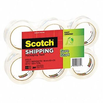 SCOTCH Packaging Tape 1.88 x 1968 in PK6, 43FZ44