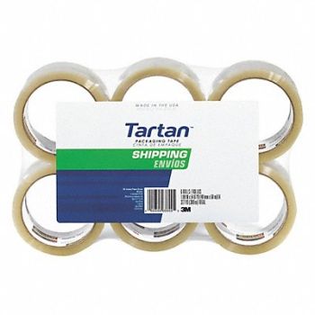 TARTAN Packaging Tape Clear 2 in Wx55 ydL PK6, 43FZ51