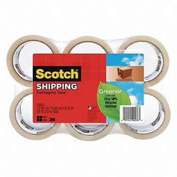 SCOTCH Greener Grade Packaging Tape PK6, 43FZ57