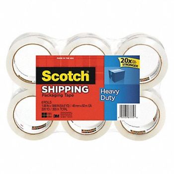 SCOTCH Heavy Duty Packaging Tape Clear PK6, 43FZ64