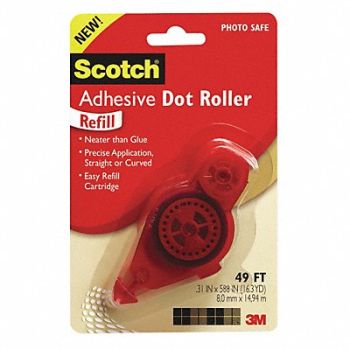 SCOTCH Adhesive Dot Roller Refill White, 43FZ94