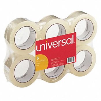 UNIVERSAL Box Sealing Tape 2 in x55 yd. Clear PK6, 43GA85