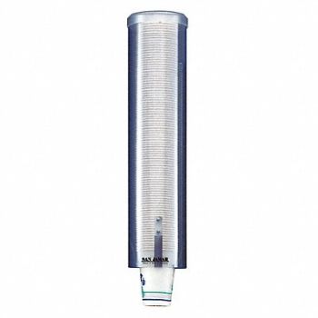 SAN JAMAR Cup Dispenser Water Translucent Blue, 43HH26