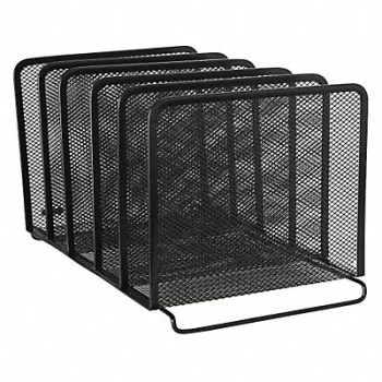 ROLODEX Stacking Mesh 5 Section Sorter Black, 43KL49