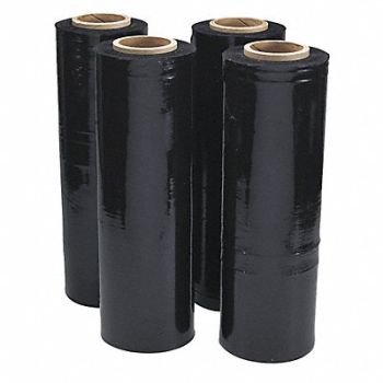 UNIVERSAL Black Stretch Film 18 x1 500ft Roll PK4, 43KN96
