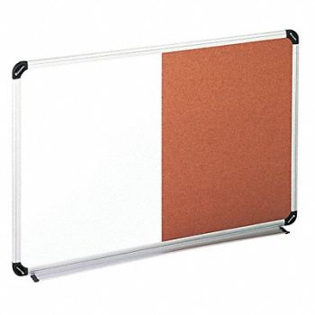 UNIVERSAL Cork/Dry Erase Board Melamine 36x24, 43KP55