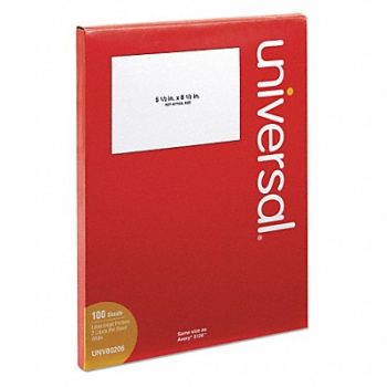 UNIVERSAL Inkjet/Laser Printer Label 5.5x8.5 PK200, 43KR31