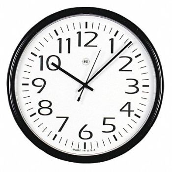 UNIVERSAL Round Wall Clock Black 12, 43KR91