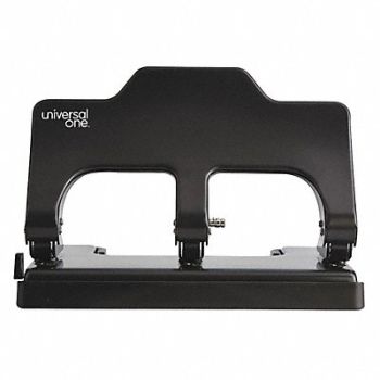 UNIVERSAL ONE Power Assist Hole Punch 3 Hole Black, 43KT18
