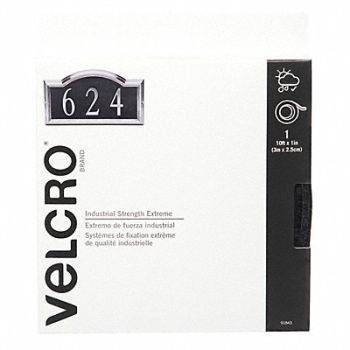 VELCRO BRAND Extreme Fasteners 1 x10 ft Black, 43KU29