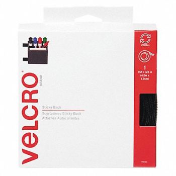 VELCRO BRAND Sticky Back Fstnr Disp .75x15ft Blk, 43KU41