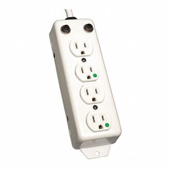 TRIPP LITE Outlet Strip 4 Outlet 15A 24 L Wht, 43MC66