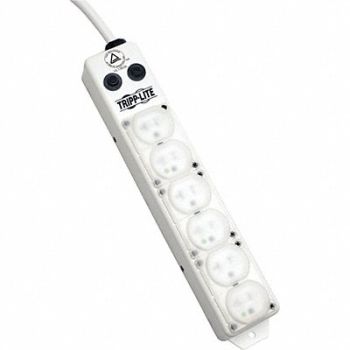 TRIPP LITE Outlet Strip 6 Outlet 20A 13-3/4 L Wht, 43MC71