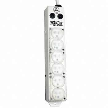 TRIPP LITE Outlet Strip 6 Outlet 15A 13-3/4 L Wht, 54VH65