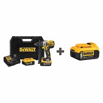 DEWALT Drill Kit Cordless 2000 RPM 20V DC, 43NF71