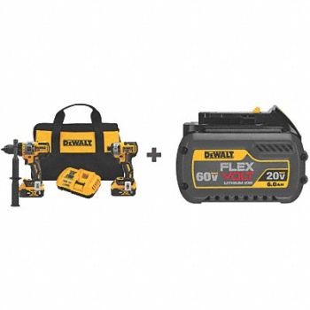 DEWALT Cordless Combo Kit 20.0 V 2 Tools 3 Batt, 43NF74