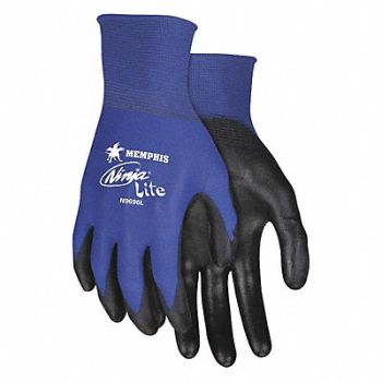 MEMPHIS Gloves Work Medium Blue/Black PK12, 43PC71