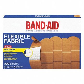 BAND-AID Bandages 1 W Fabric PK100, 43PE70