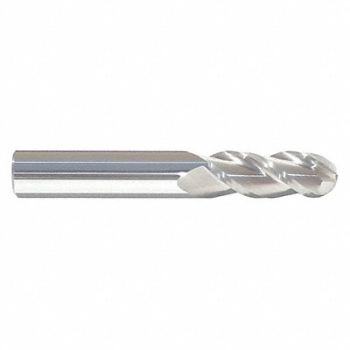 GRAINGER APPROVED Ball End Mill Single End 1 Carbide, 52ZU95
