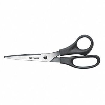 WESTCOTT Scissors 8 Straight Black, 43WA86