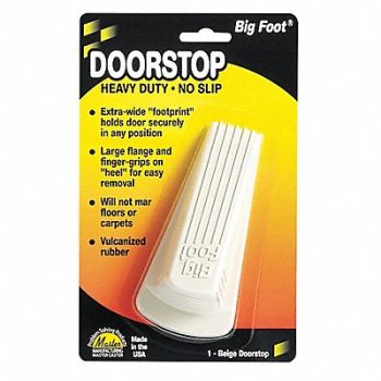MASTER CASTER Doorstop Nonslip Rubber Beige, 43WC56