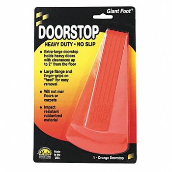 MASTER CASTER Giant Doorstop Nonslip Rubber Orange, 43WC60