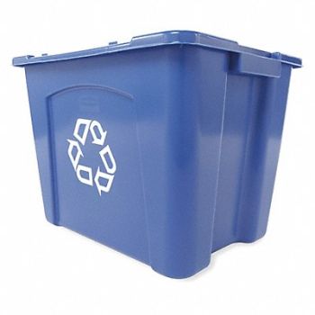 RUBBERMAID COMMERCIAL PRODUCTS Recycle Bin 14 gal Blue, 43WU64