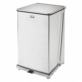 RUBBERMAID COMMERCIAL PRODUCTS STEP CAN DEFENDERS SQ 95L/25G SS, 43WZ09