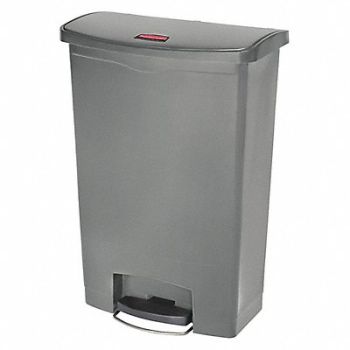 RUBBERMAID COMMERCIAL PRODUCTS Slim Jim Resin Step On 24 gal Gray, 43WZ24