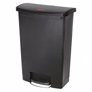 RUBBERMAID COMMERCIAL PRODUCTS Slim Jim Resin Step On 24 gal Black, 43WZ26