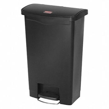 RUBBERMAID COMMERCIAL PRODUCTS Slim Jim Resin Step On 13 gal Black, 43WZ44