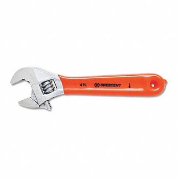 CRESCENT AdjWrench 10 Chrome Cush Grp Carded, 43XJ64