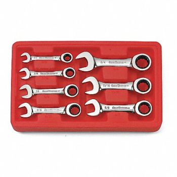 GEARWRENCH Set Wr Rat Comb Stby Sae 7pc, 43XK92