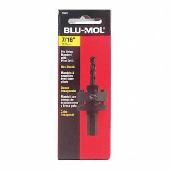 BLU-MOL Hole Saw Mandrel Shank 7/16 1-1/4 - 6, 43XM53