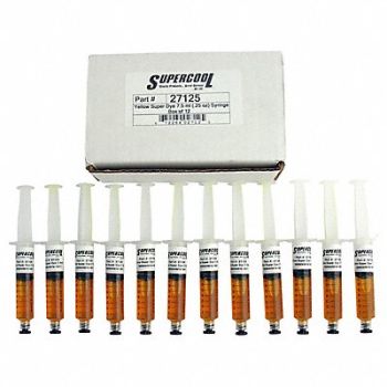 SUPERCOOL A/C Dye Syringes Refills 7 Plastic PK12, 43Y105