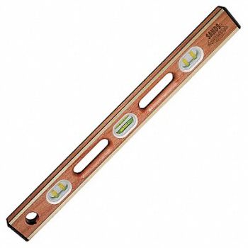 KRAFT TOOL Box Level Brass/Mahogany 48 in L 6 Vials, 43Y561