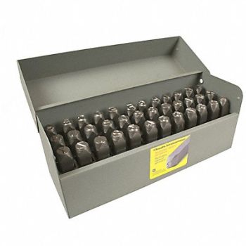 C.H. HANSON Letter and Number Set 3/8 in H Steel, 43Y654