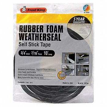 FROST KING H3685 Sponge Rubber Foam Tape 3/4In.x10 ft., 43Y818